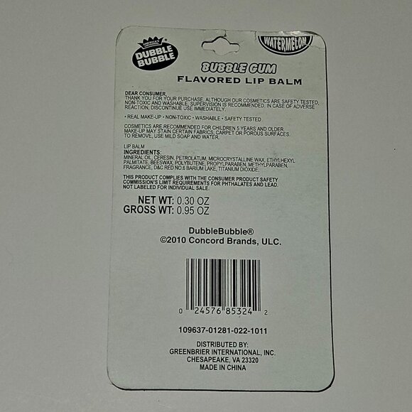 NOS Dubble Bubble Watermelon Bubble Gum Flavored Lip Balm 2-Pack 2010 READ - Picture 3 of 5